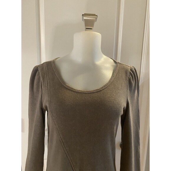 Prairie Underground Long Sleeve Ruched Dress Size Small Olive Lagenlook - Picture 2 of 11